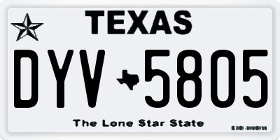 TX license plate DYV5805