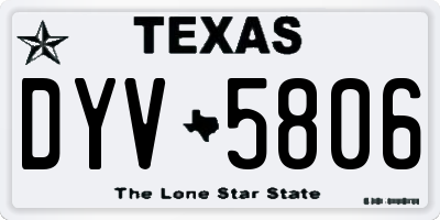 TX license plate DYV5806