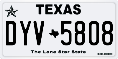 TX license plate DYV5808