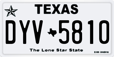 TX license plate DYV5810
