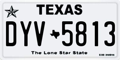 TX license plate DYV5813