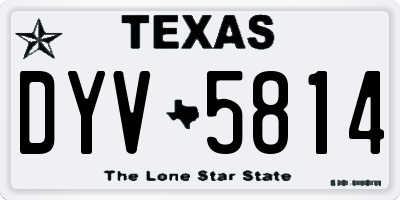 TX license plate DYV5814