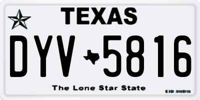 TX license plate DYV5816