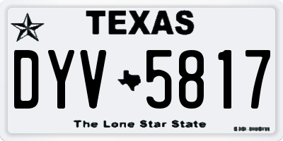 TX license plate DYV5817