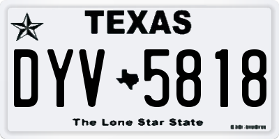 TX license plate DYV5818