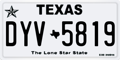 TX license plate DYV5819