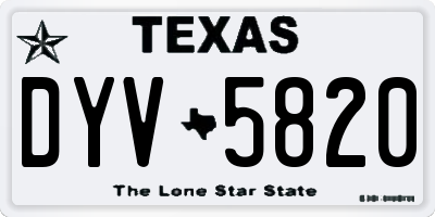 TX license plate DYV5820