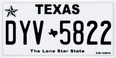 TX license plate DYV5822