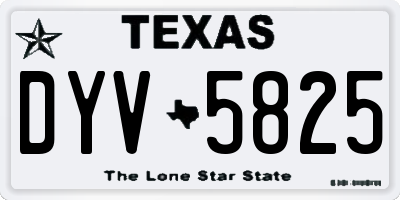 TX license plate DYV5825
