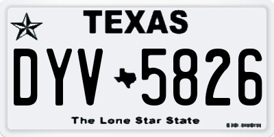 TX license plate DYV5826