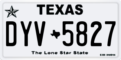 TX license plate DYV5827
