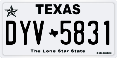 TX license plate DYV5831