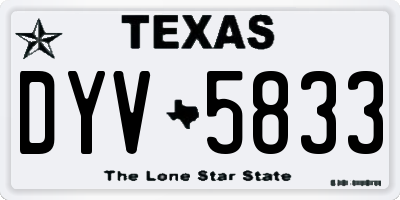 TX license plate DYV5833