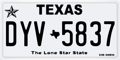 TX license plate DYV5837