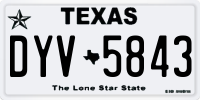 TX license plate DYV5843