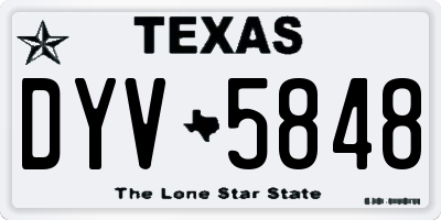 TX license plate DYV5848