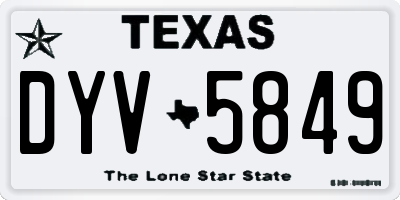 TX license plate DYV5849