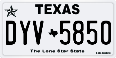 TX license plate DYV5850
