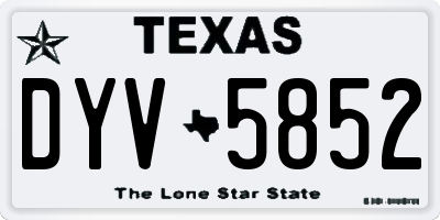 TX license plate DYV5852