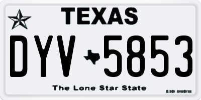TX license plate DYV5853