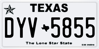TX license plate DYV5855