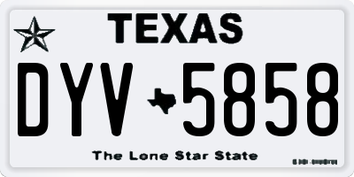 TX license plate DYV5858