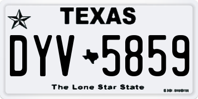 TX license plate DYV5859