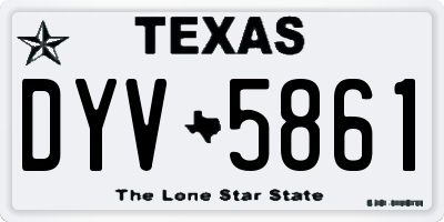 TX license plate DYV5861