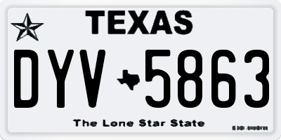TX license plate DYV5863