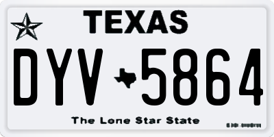 TX license plate DYV5864
