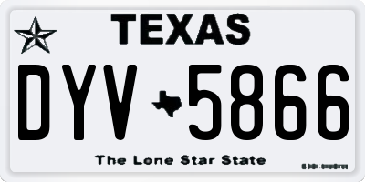 TX license plate DYV5866