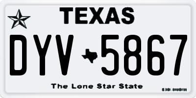 TX license plate DYV5867