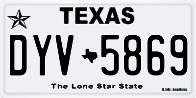 TX license plate DYV5869
