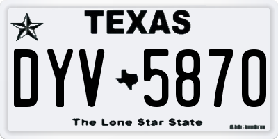 TX license plate DYV5870