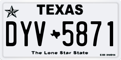 TX license plate DYV5871