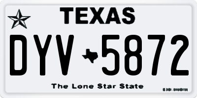 TX license plate DYV5872