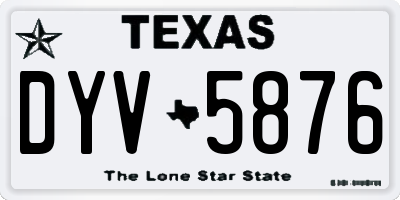 TX license plate DYV5876