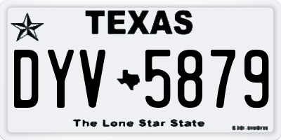 TX license plate DYV5879