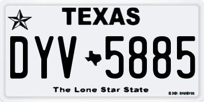 TX license plate DYV5885