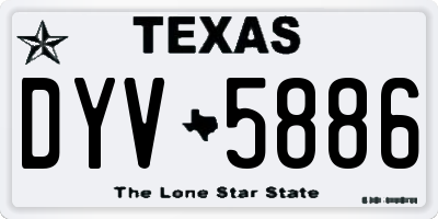 TX license plate DYV5886