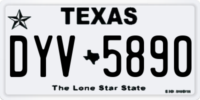 TX license plate DYV5890