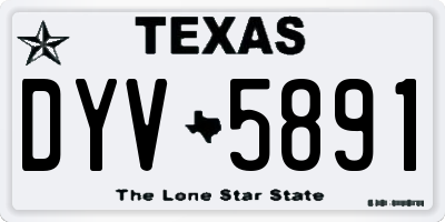 TX license plate DYV5891