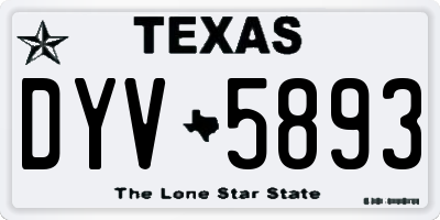 TX license plate DYV5893