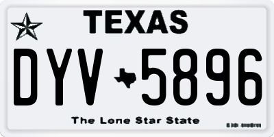 TX license plate DYV5896