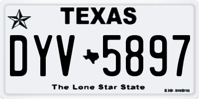 TX license plate DYV5897