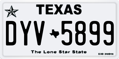 TX license plate DYV5899