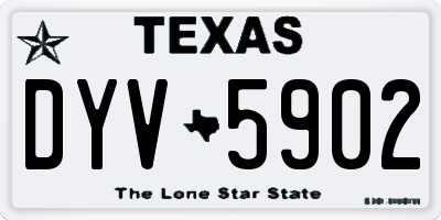 TX license plate DYV5902