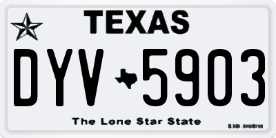 TX license plate DYV5903
