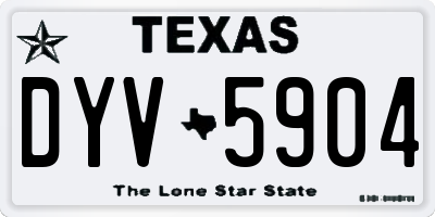 TX license plate DYV5904