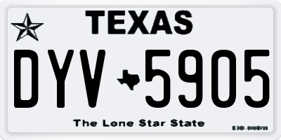 TX license plate DYV5905